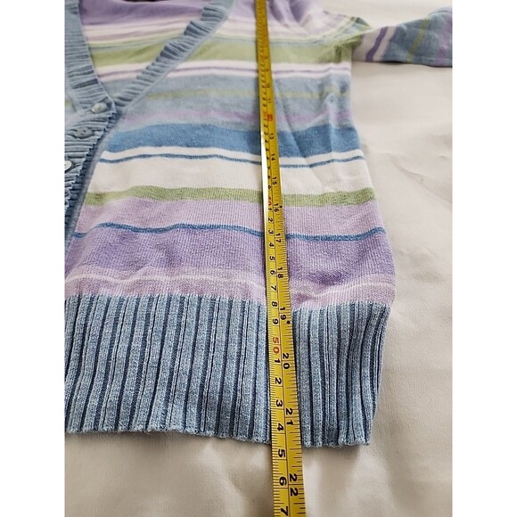 Eddie Bauer Cardigan Sweater Women Sz Small Pima Cotton V-neck Pastel Soft Girl - Picture 5 of 7
